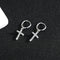 S925 sterling silver light luxury style zircon earrings cross earrings high-end exquisite earrings women