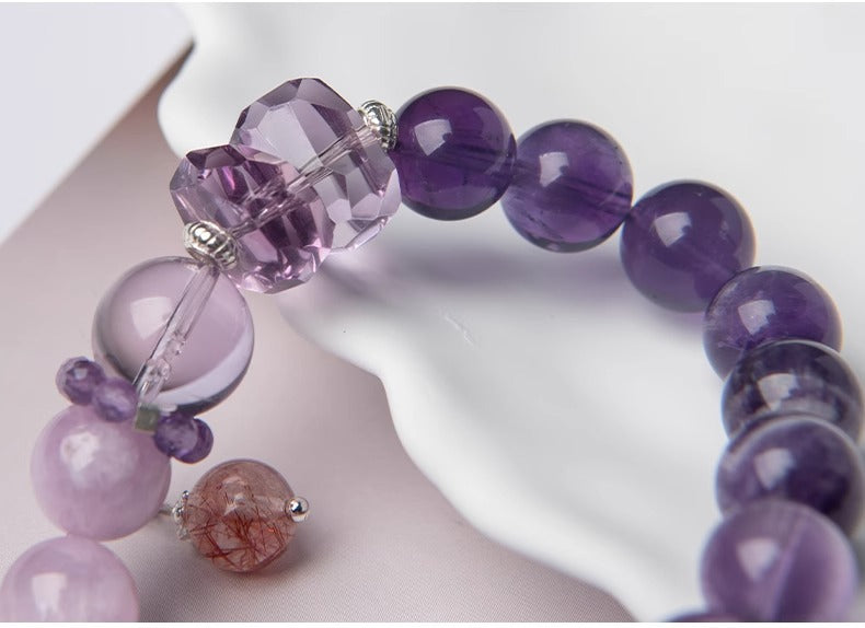 Natural amethyst nine purple fire bracelet