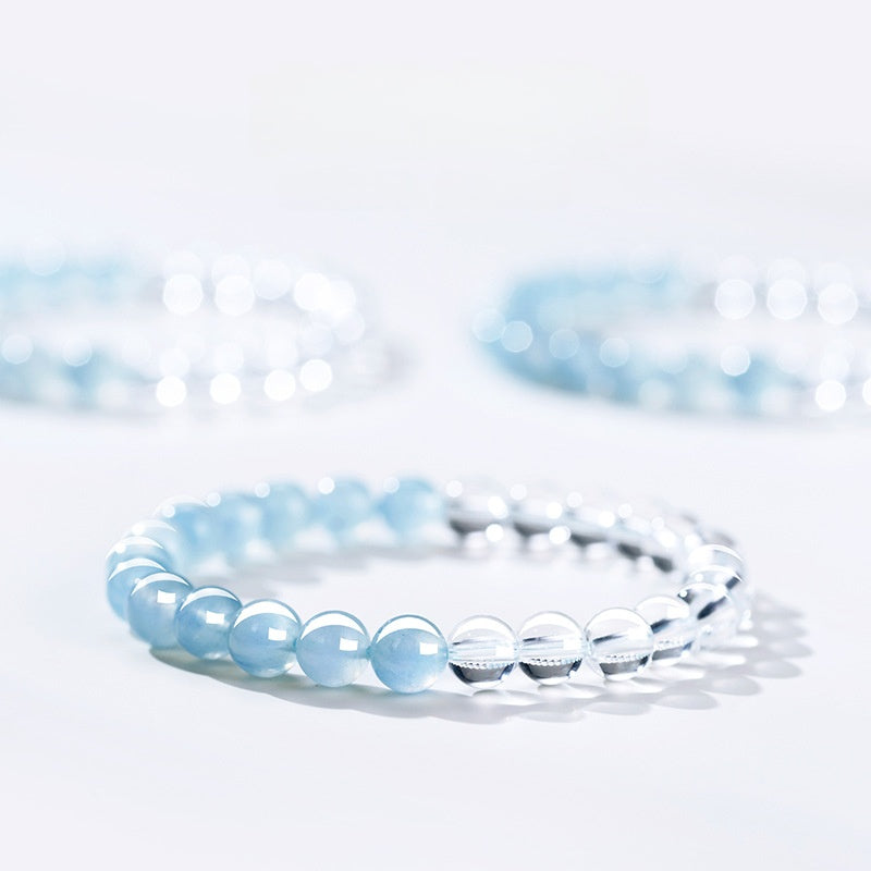Natural High Quality White Crystal Aquamarine Bracelet Women's Bracelet