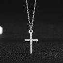 S925 sterling silver cross necklace women's fashion versatile pleated diamond set pendant collarbone chain jewelry