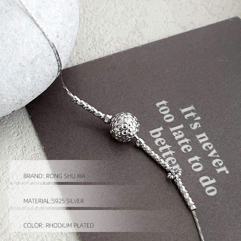 S925 silver Korean fashionable car flower bead necklace