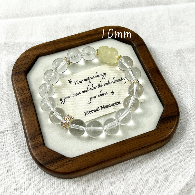 Natural citrine Pixiu bracelet White crystal