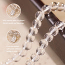 Natural aquamarine white crystal bracelet with multiple loops