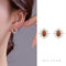 S925 silver red garnet zircon stud earrings