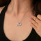 Fashion Versatile S925 sterling silver cute diamond encrusted colorful zircon unicorn pendant necklace collarbone chain girl
