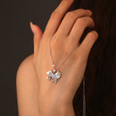Fashion Versatile S925 sterling silver cute diamond encrusted colorful zircon unicorn pendant necklace collarbone chain girl