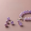 Natural lavender amethyst bracelet sterling silver lily of the valley flower dream beads beaded