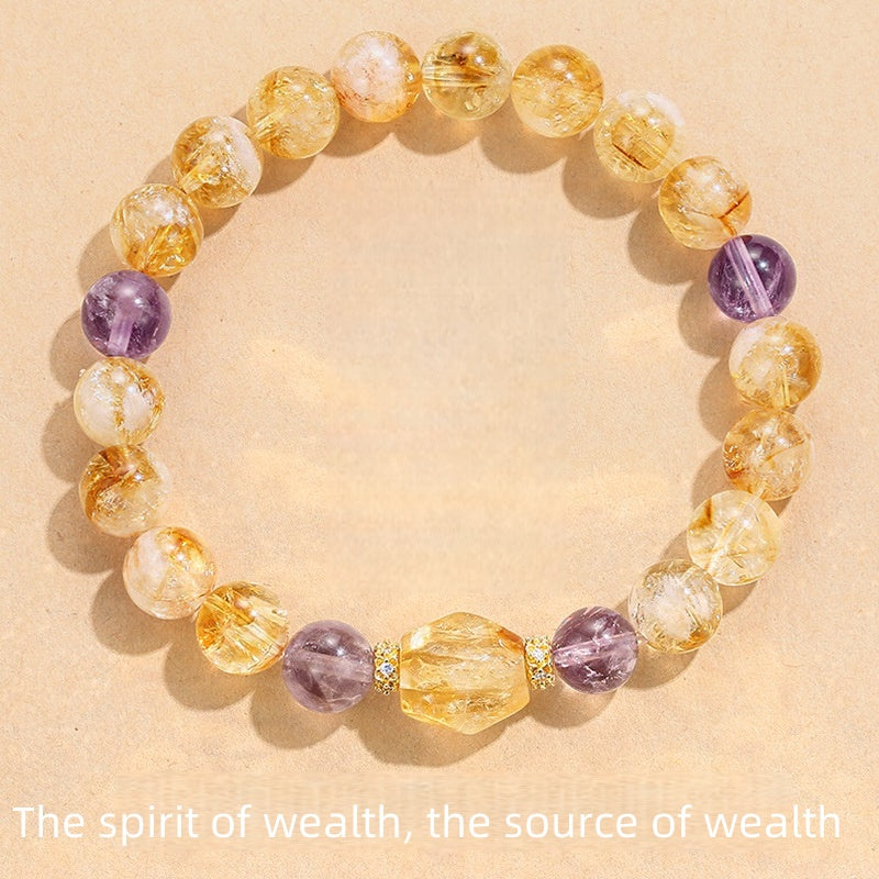 Natural citrine fortune bracelet, yellow tower crystal bracelet