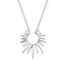 Foot silver sun flame sterling silver necklace