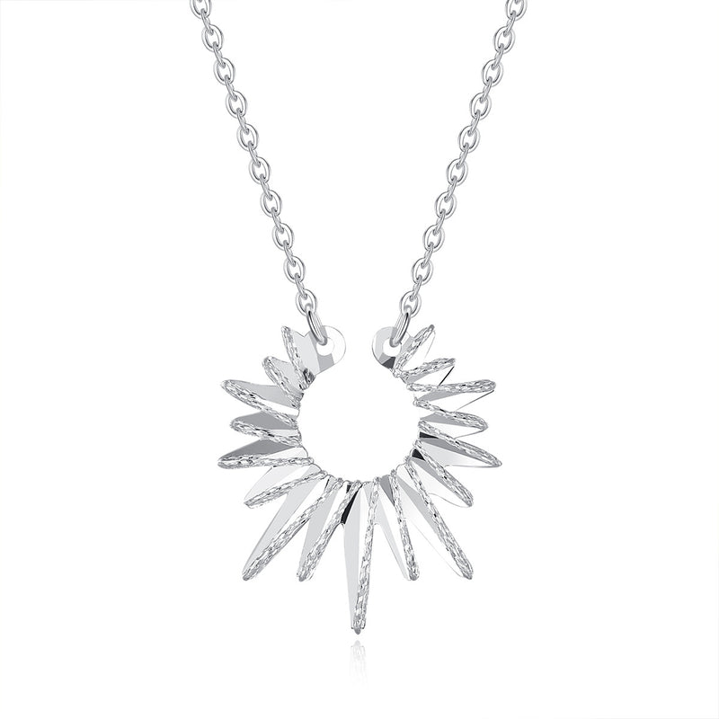 Foot silver sun flame sterling silver necklace