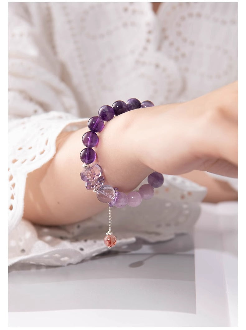 Natural amethyst nine purple fire bracelet