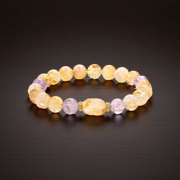 Natural citrine fortune bracelet, yellow tower crystal bracelet