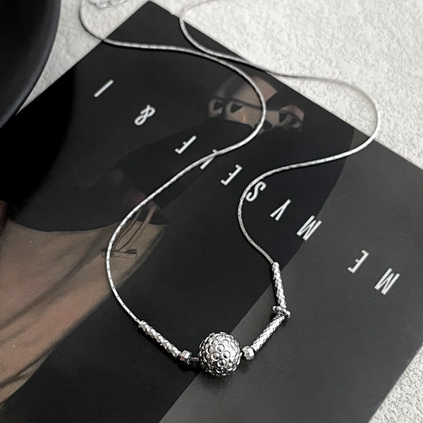 S925 silver Korean fashionable car flower bead necklace