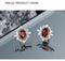 S925 silver red garnet zircon stud earrings