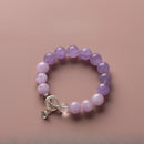 Natural lavender amethyst bracelet sterling silver lily of the valley flower dream beads beaded