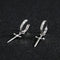 S925 sterling silver European and American cross-border cool style personalized trend design diamond-inlaid cross dagger earrings earrings earrings ring earrings