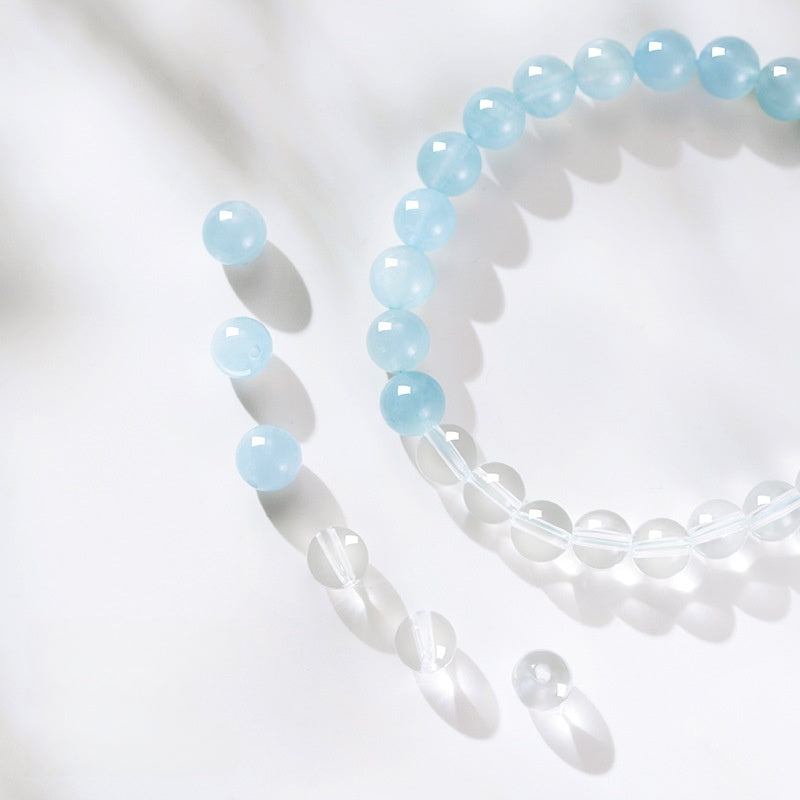 Natural High Quality White Crystal Aquamarine Bracelet Women's Bracelet