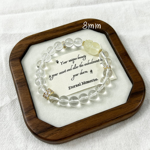 Natural citrine Pixiu bracelet White crystal