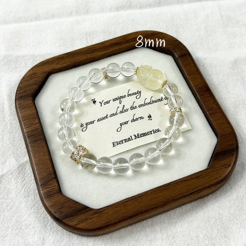 Natural citrine Pixiu bracelet White crystal