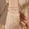 Natural aquamarine white crystal bracelet with multiple loops